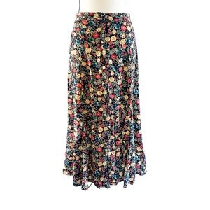 90’s Beechers Brook Floral Button Down Midi Skirt Lightweight Flowy Size 6
